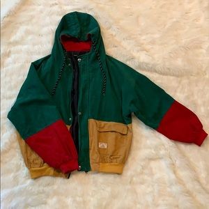 multicolor corduroy hoodie